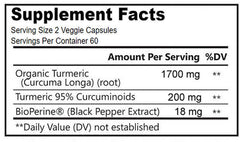 Turmeric Curcumin High Absorption 95% 2000MG with Black Pepper Extract 60 CAPS