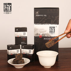 240g Hu Nan Baishaxi Instant Assorted Black Tea Brick Anhua Dark Tea Fu Cha