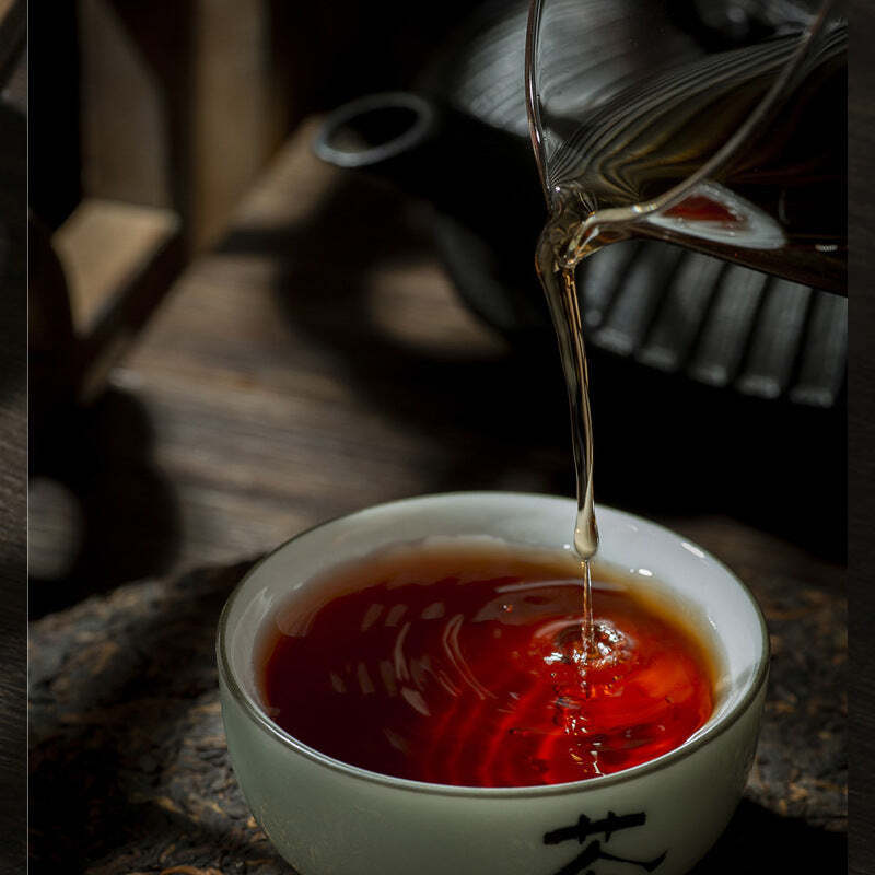 357g Ripe Pu'er Tea Cake Bulang Mountain Ancient Tree Puerh Cooked Tea Healthy