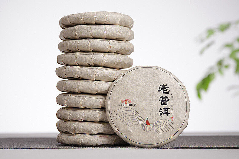 Yunnan Pu'er Tea Menghai Ripe Tea 100g Old Pu'er Ripe Cake Big Tree Old Tree