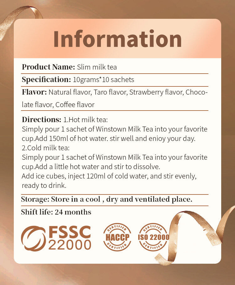 Slim Milk Tea Chocolat Flavors Taste Fatburneranti Oxidant Effective Supplements