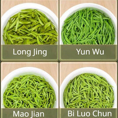 500g Green Tea Combination Longjing + Maojian + Biluochun + Yunwu Loose Leaf Tea
