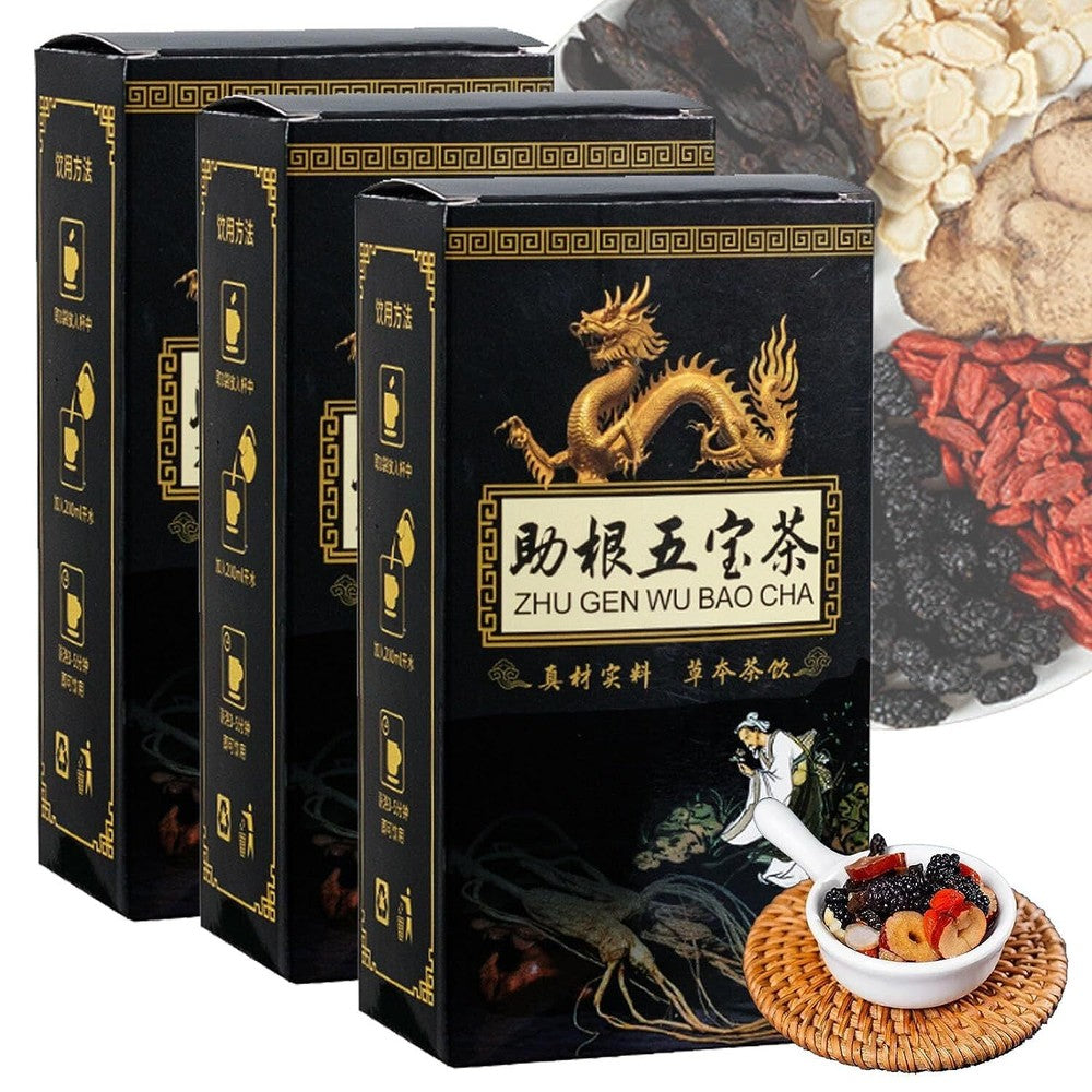 Ginseng Five Treasures Tea Kidney Zhu Gen Wu Bao Cha Wubao Bags Men’s Essentials