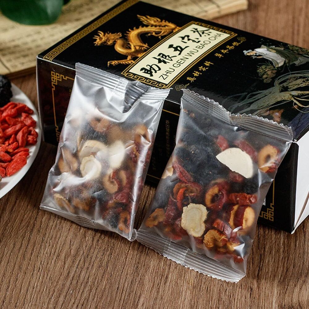 Ginseng Five Treasures Tea Kidney Zhu Gen Wu Bao Cha Wubao Bags Men’s Essentials