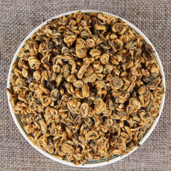 HelloYoung TeaPremium Golden Snail Dian Hong Jin Luo Handmade Pure Bud China Yunnan Black Tea