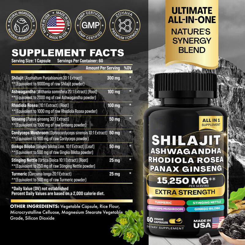 100% Dynamic Vitality Bundle - Sea Moss Multivitamin & Shilajit Power Combo
