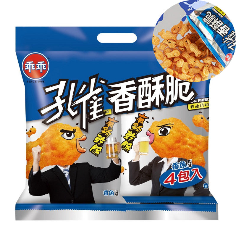 [Kuai Kuai] Crispy Sweet-fish Crackers, Snack 40g x 4/ Pack 乖乖 孔雀香酥脆 香魚口味