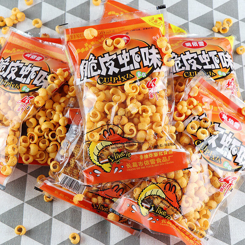 10/20/30 Bag of crispy shrimp snack Puffed latiao casual snack 脆皮虾零食膨化辣条