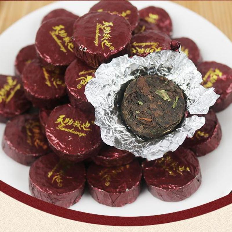 500g Yunnan Ripe Puerh Tea Pu-erh Cooked Tea Bag Package Small Pu'er Tea Cake