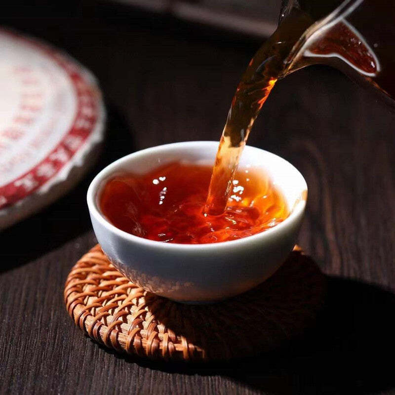 357g Laobanzhang Puerh Ripe Tea Cake Yunnan Menghai Pu-erh Cooked Tea Black Tea