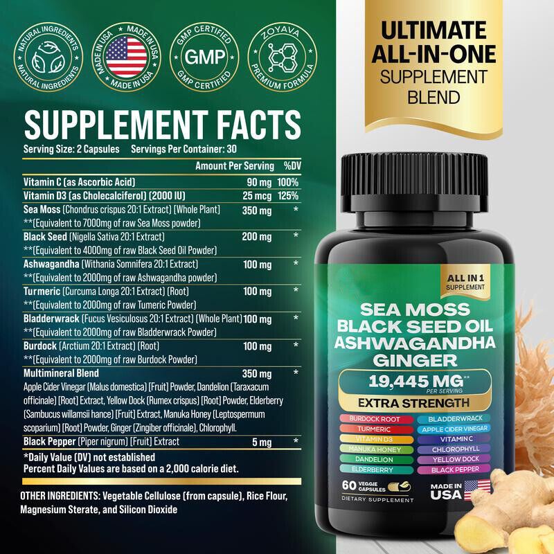 100% Dynamic Vitality Bundle - Sea Moss Multivitamin & Shilajit Power Combo
