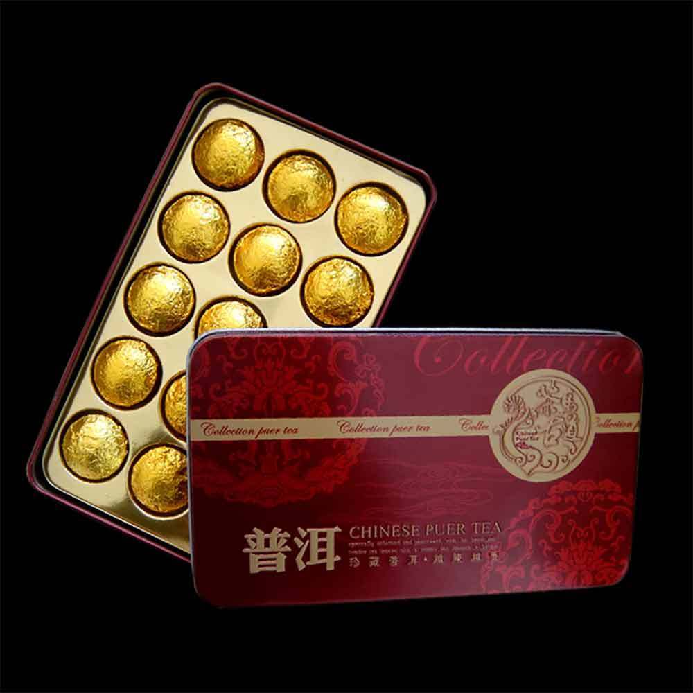 HelloYoung /Mini Puer Ripe Tuocha Gold Tin Foil Packing Shu Pu'er Tea Gift 75g