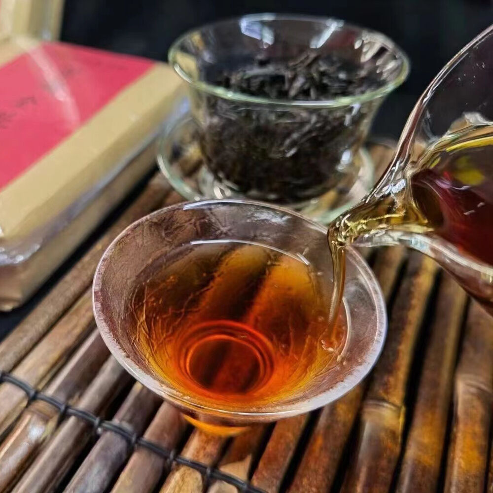 500g Yunnan Old Pu-erh Tea Brick Zijuan Flower Cooked Puerh Tea Aged Pu'er
