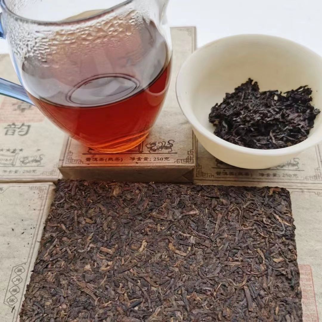 250g Yunnan Puerh Tea Brick Banzhang Aged Pu-erh Cooked Tea Pu'er Brick Tea
