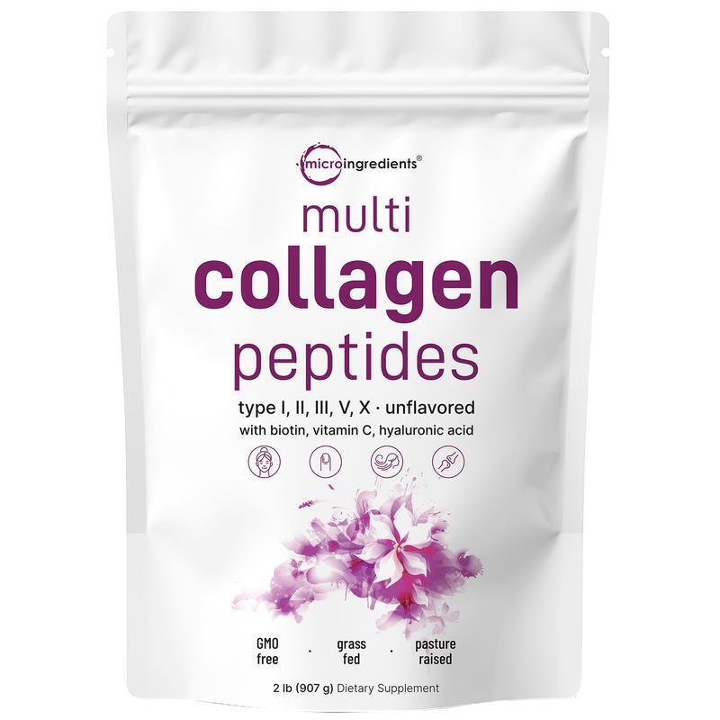 Multi-Kollagen-Peptid-Pulver – Hydrolysierte Peptide Typ I, II, III, V, X