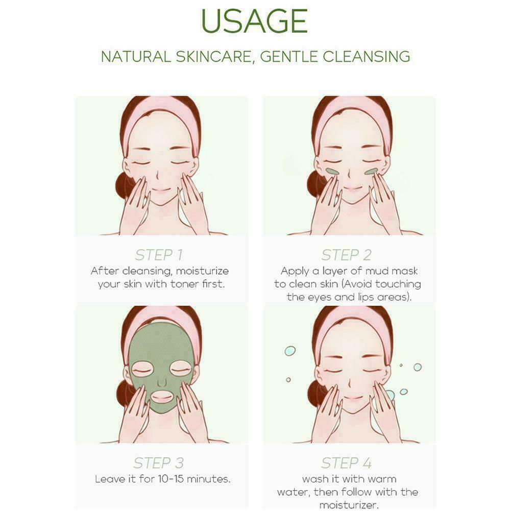 Green Tea Mud Mask Deep Cleansing Oil Control Moisturizing 5G Facial NEW D5K1