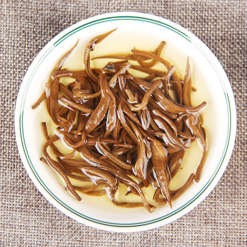 HelloYoung TeaPremium Golden Snail Dian Hong Jin Luo Handmade Pure Bud China Yunnan Black Tea