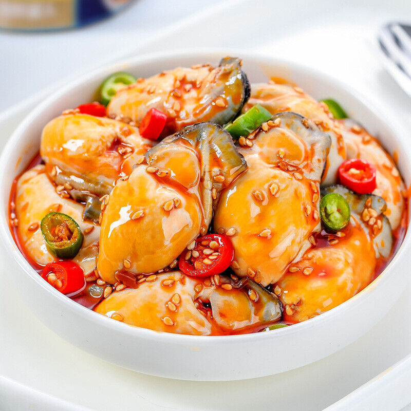 麻辣小海鲜罐头八爪鱼鲍鱼罐头麻辣龙虾尾罐头蒜蓉生蚝海鲜零食 Kleine würzige Meeresfrüchte in Dosen