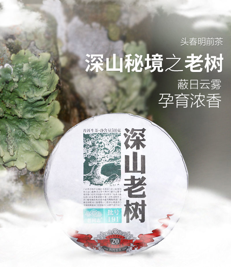 500g Remote Mountain Ancient Tree 2019 Haiwan Old Comrade Batch 191 Raw Puer Tea