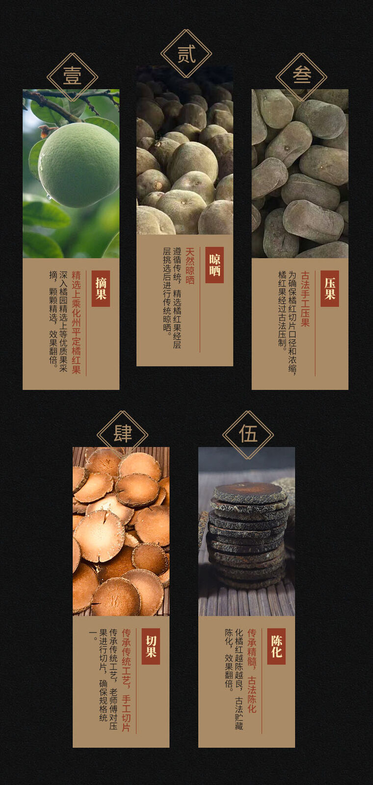 100g Orange-red Aging Slices Chinese Hua Zhou Ju Hong Huazhou