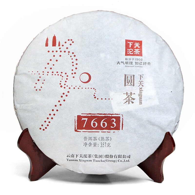 357g Ancient Tree Aged Pu-erh Cake Classic 7663 Xiaguan Yuan Cha Puer Ripe Tea