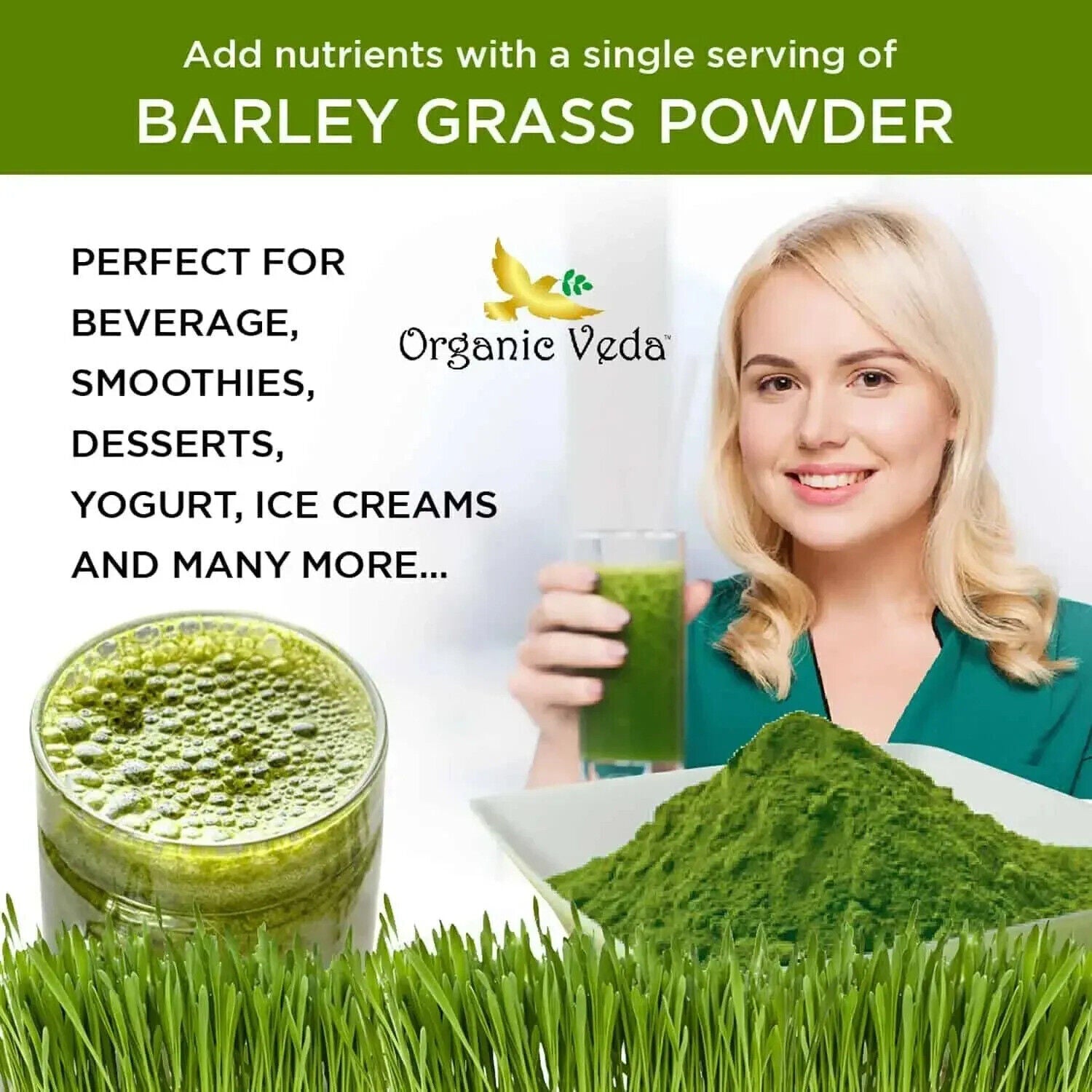 NEW HELLOYOUNG  Barley grass powder 100% Pure & Organic