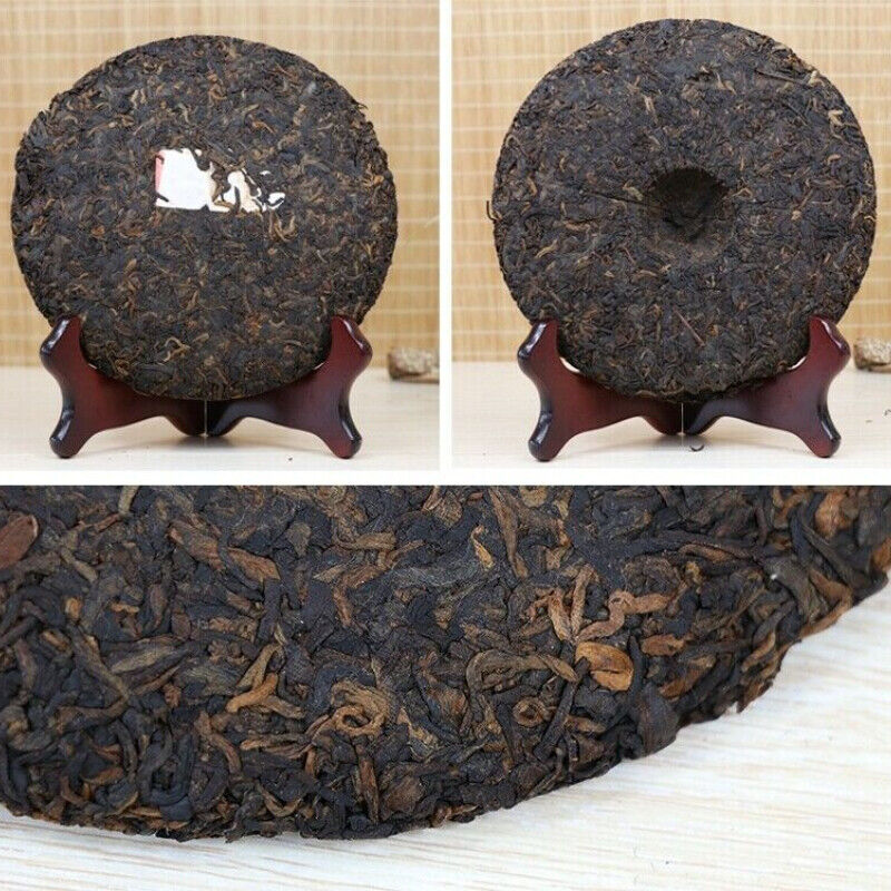 357g Ba Jiao Ting Li Ming 7590 Yunnan Ripe Qizibing Tea Aged RIpe Puer Tea Cake