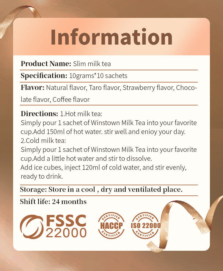 Slim Milk Tea Chocolat Flavors Taste Fatburneranti Oxidant Effective Supplements