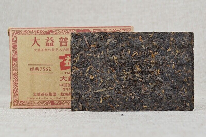 250g Pu-erh Brick Tea Ripe Ecology Puer Tea Yunnan Menghai 7562 TAETEA Dayi Tea