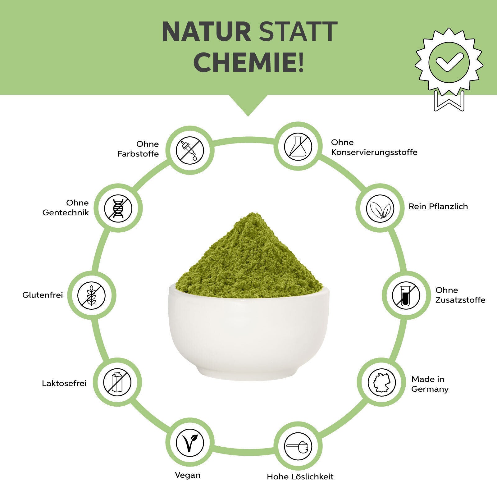 Organic Barley Grass Powder ground | German Barley Grass pure without additives