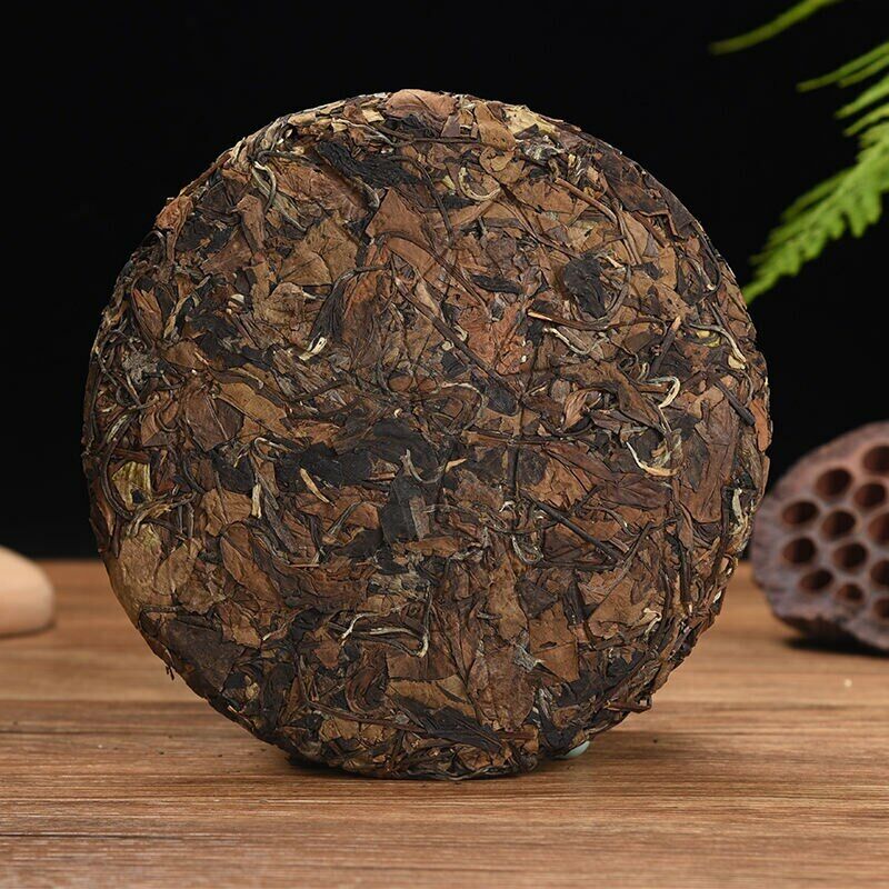 350g Fuding High Mountain Bai Cha Cake Shou Mei Premuim Wild Aged White Tea
