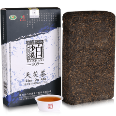 Gold Flower Tea Brick 1kg TIAN FU CHA Anhua Baishaxi 1939 Dark Tea Black Tea