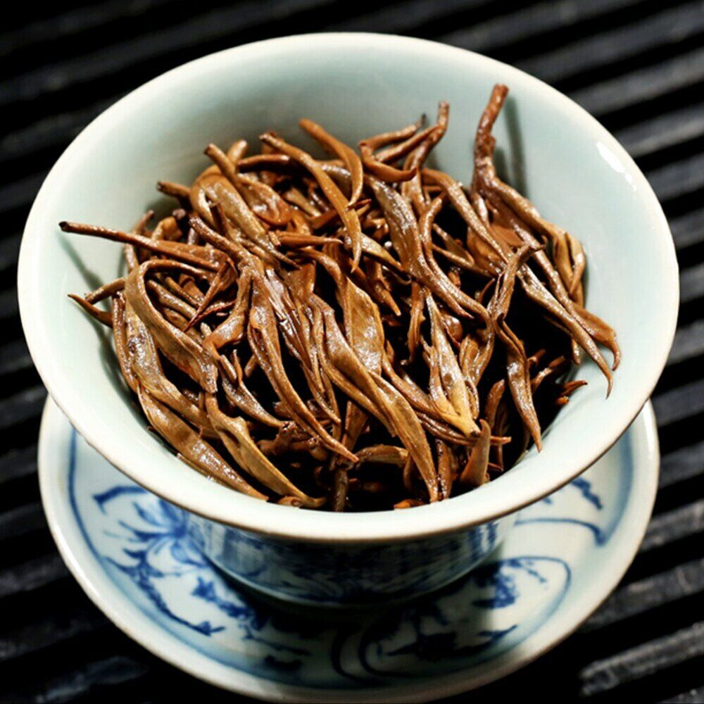 HelloYoung TeaYunnan Golden Spiral Black Tea Dianhong Red Single Bud Chinese Tea 250g