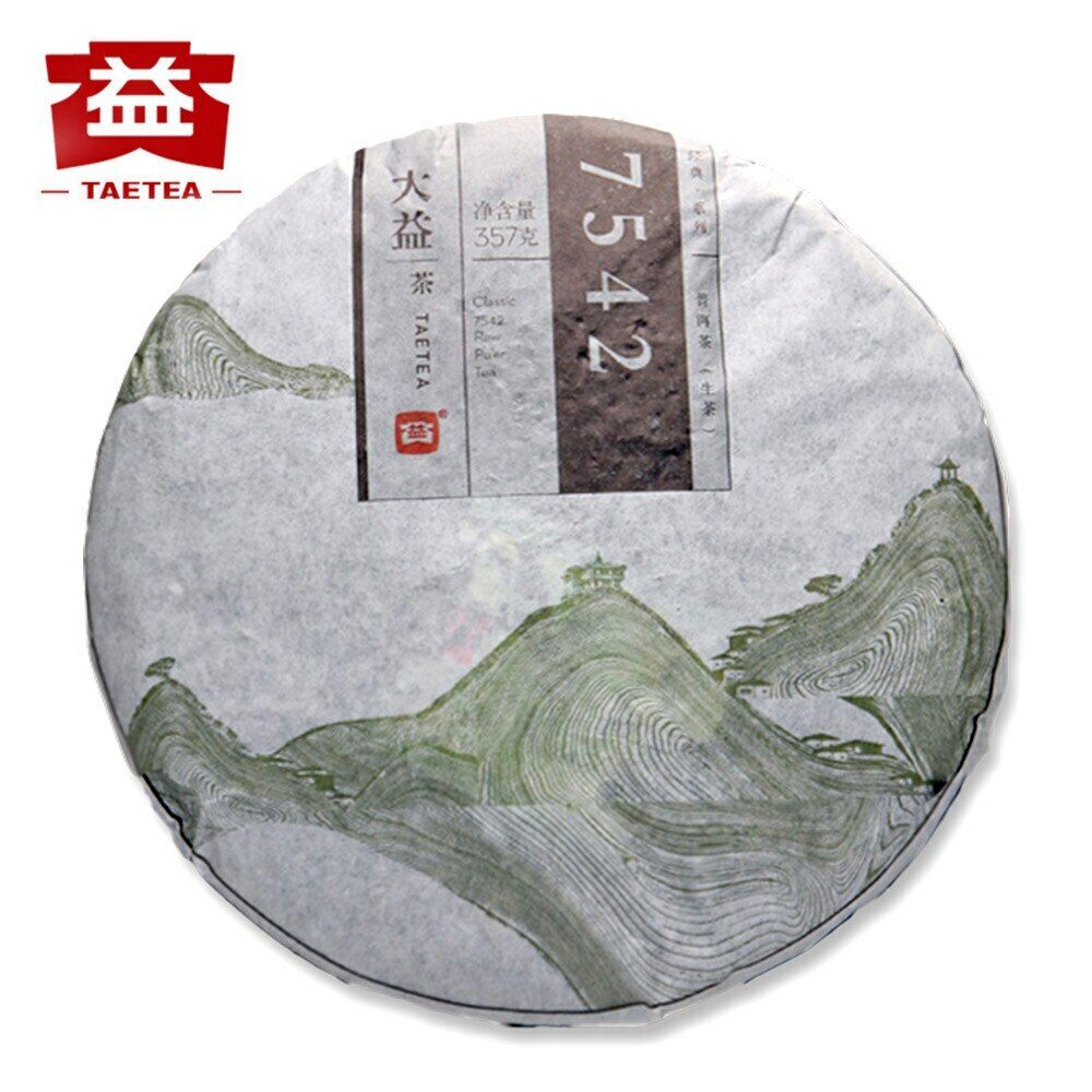 Premium TAETEA 7542 Sheng Puerh Dayi 1401 Batch Raw Pu Er Menghai Tea Cake 357g