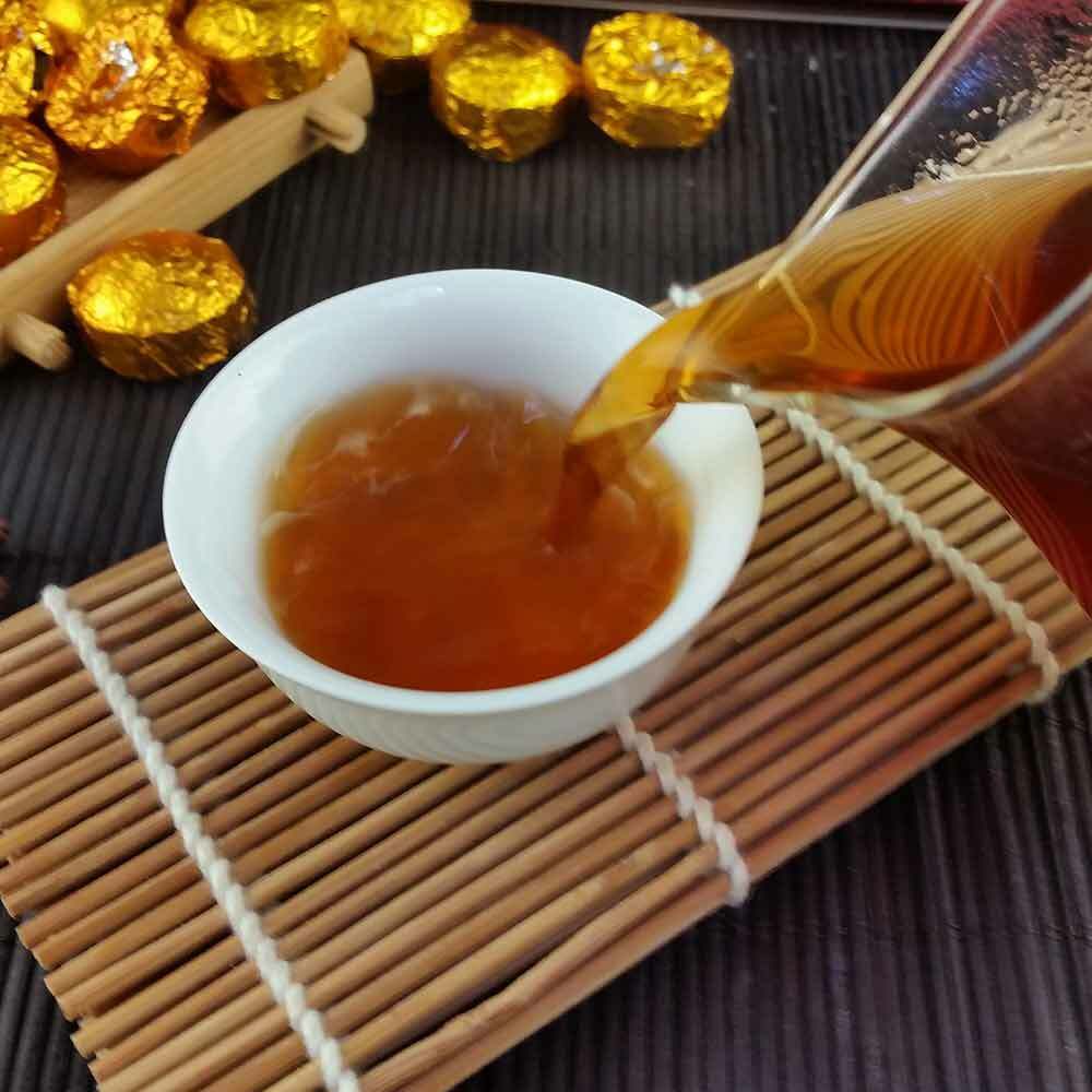 HelloYoung /Mini Puer Ripe Tuocha Gold Tin Foil Packing Shu Pu'er Tea Gift 75g