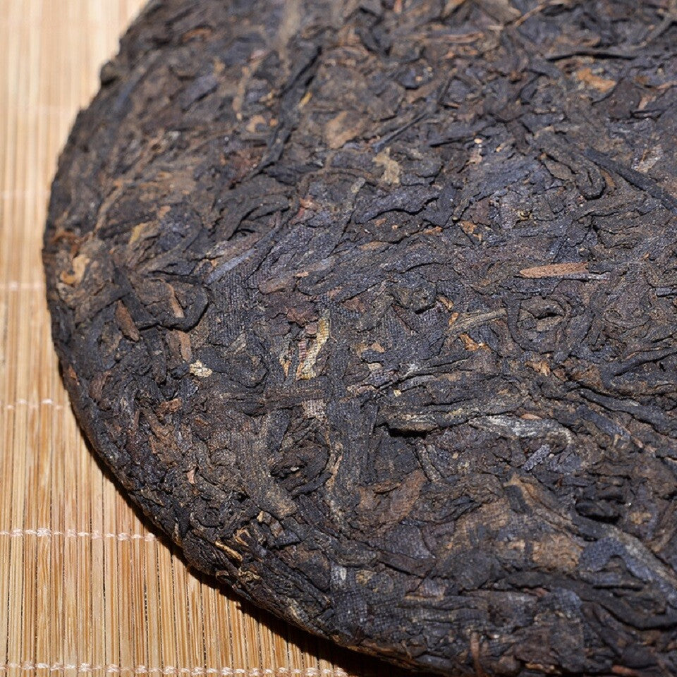 2008 Year Sanpa Lao Ban Zhang Ripe Puerh Pu'er Natural Shu Puer Tea 357g Black