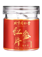TongRenTang Changbaishan Sugar Free Red Ginseng Slices 同仁堂长白山无糖红参片25g/罐 整枝切片泡酒泡茶
