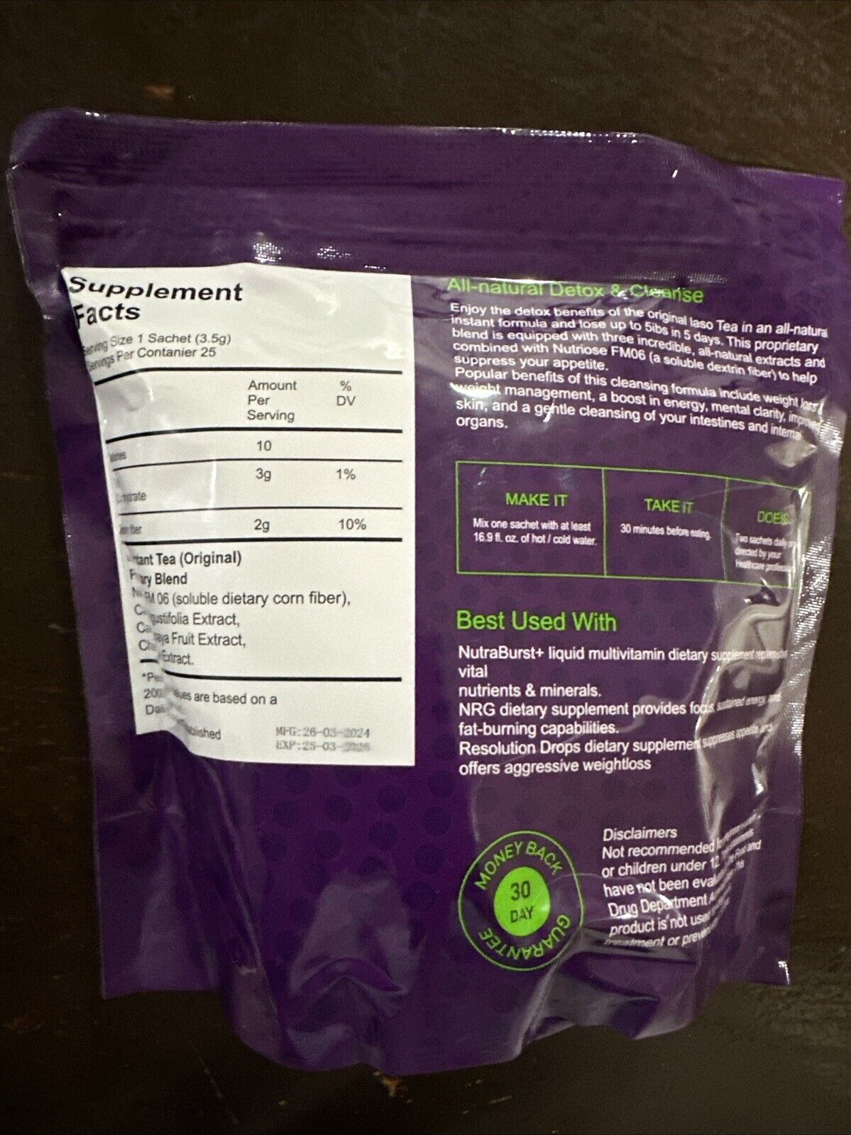 Iaso Herbal Tea (25 Count) TLC Instant Tea Total Life Changes