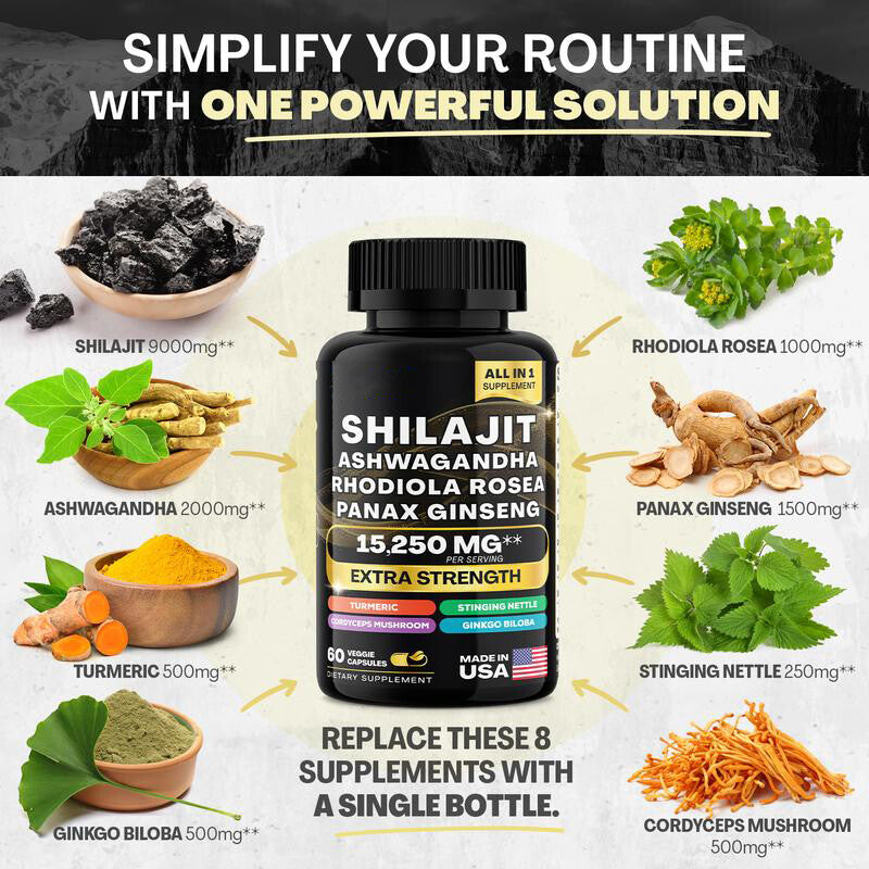 100% Dynamic Vitality Bundle Sea Moss Multivitamin Shilajit Combo