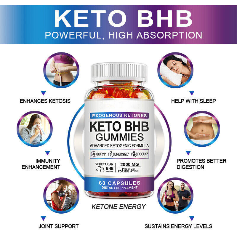 Keto BHB Gummis für Weight Loss Fat Burner verbessern Immunität 60