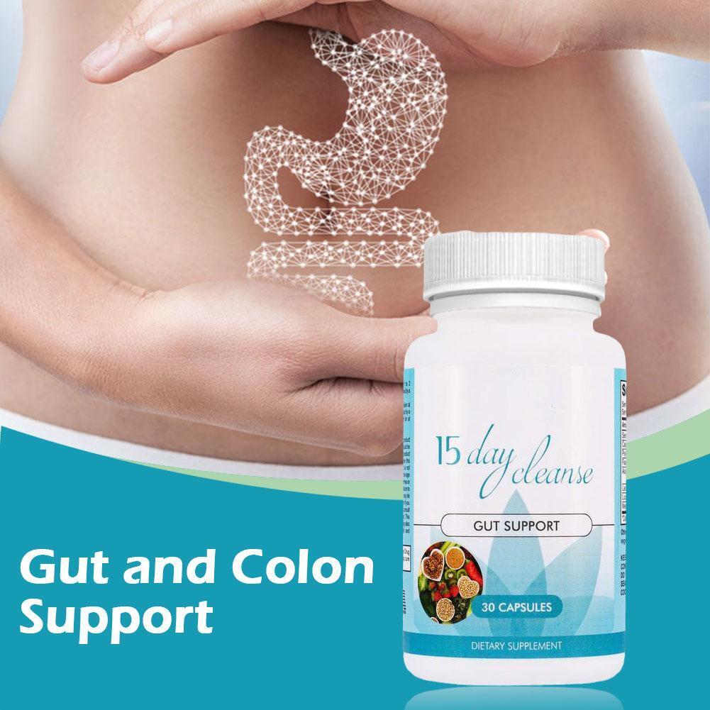 Gut and Colon Support 15 Day Cleanse Detox 30-90CAPSULES Non-GMO 1-3Pcs