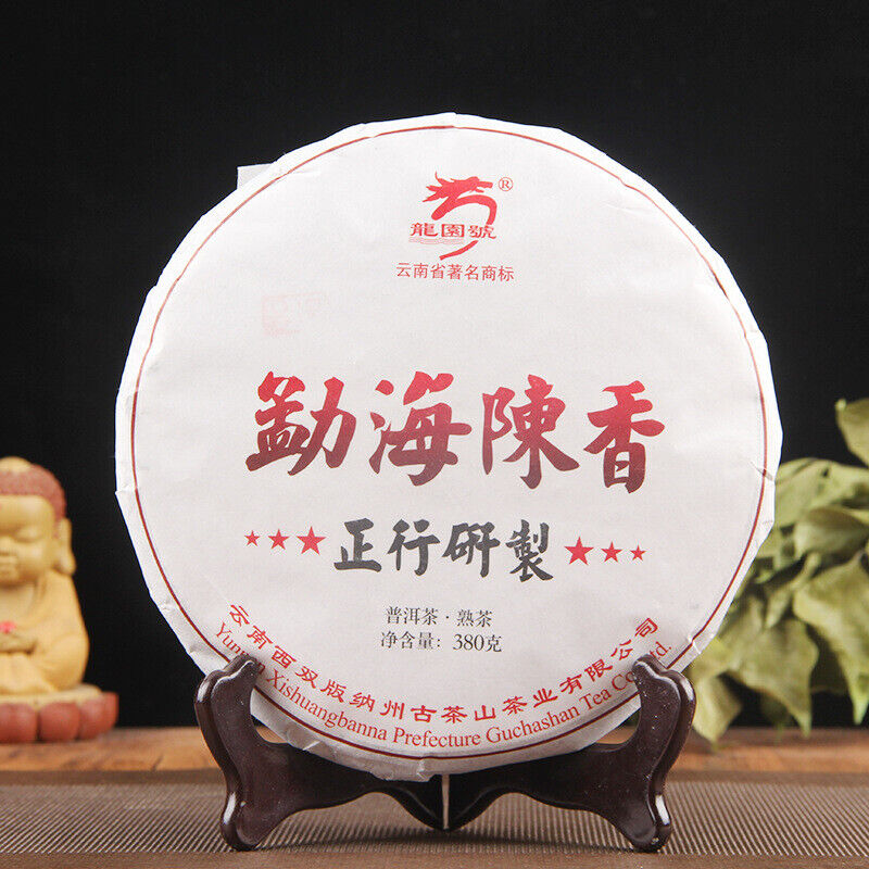 Organic Menghai Chen Xiang Ripe Puer Tea Long Yuan Hao Mellow Old Puer Tea 380g