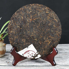 357g Lao Tong Zhi Ripe Puer Chun Xiang Tea Cake Batch 171 Top-grade Pu Er Tea