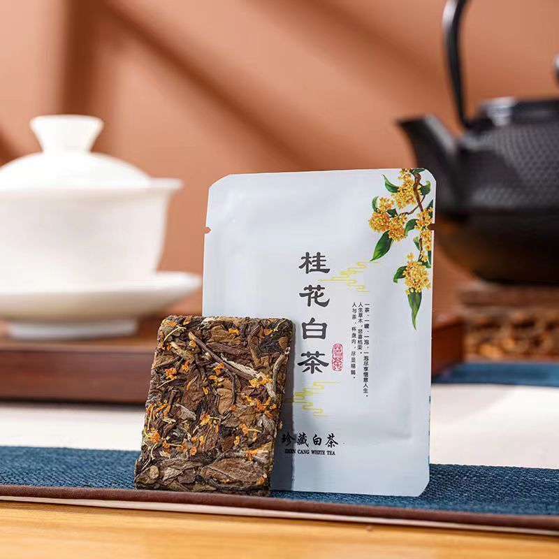 30Pcs Fuding White Tea Small Brick High Mountain Osmanthus Fragrans White Tea