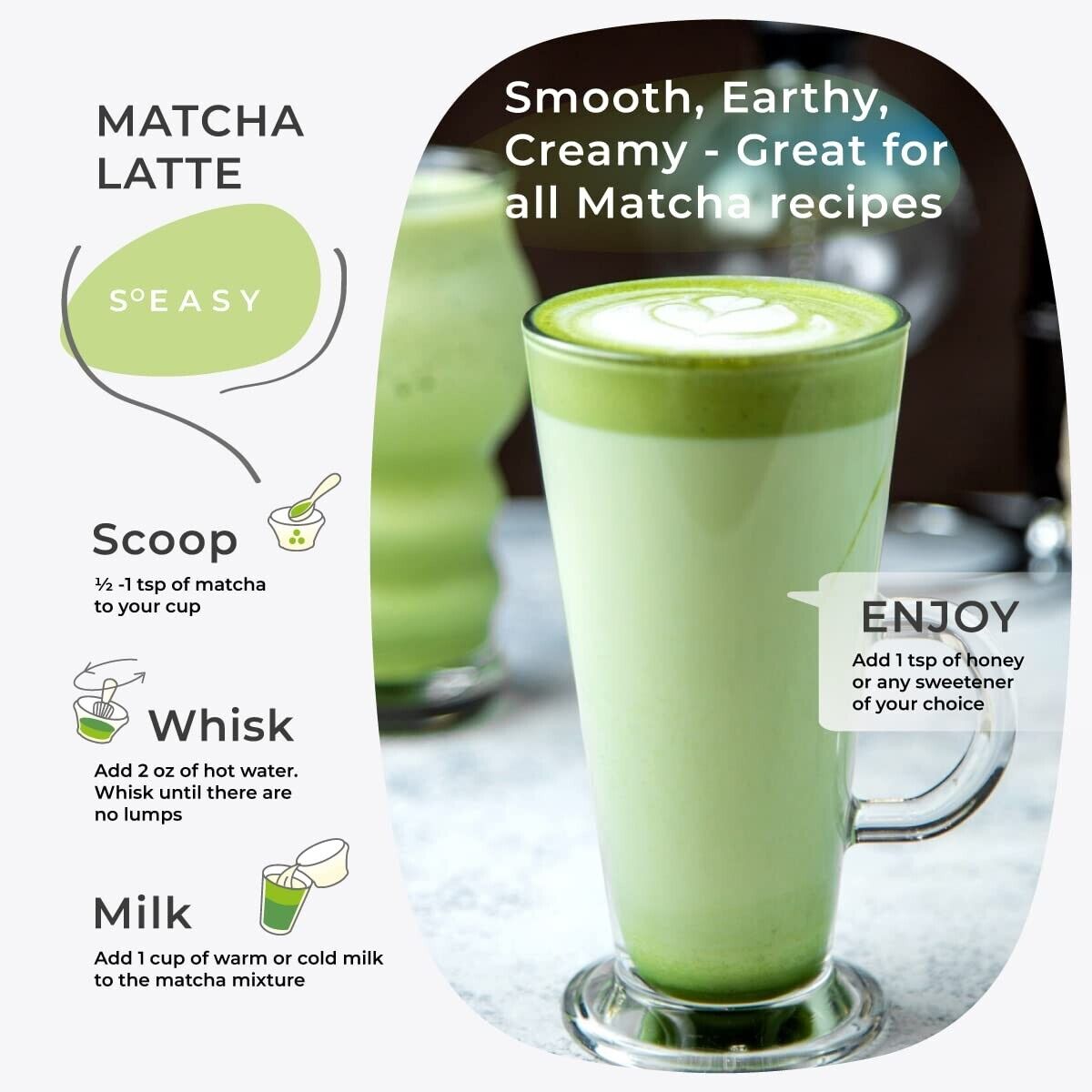 HelloYoung 100% Pure Japanese Culinary Matcha Green Tea Powder Organic nonGMO Vegan, 80 g