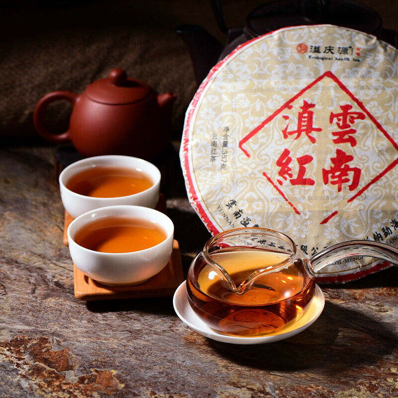 HelloYoung TeaYunnan Sun Dried Ancient Arbor Tree Dianhong Dian Hong Black Tea Cake 357g