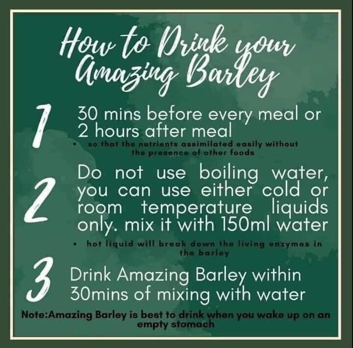 5 BOXES Pure Organic Barley Powdered Drink Mix - FREE SHIPPING