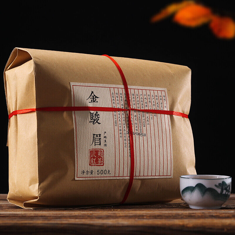 HelloYoung TeaOrganic Jin Jun Mei Golden Eyebrow Wuyi Black Tea 500g Jinjunmei Red Tea Junmee