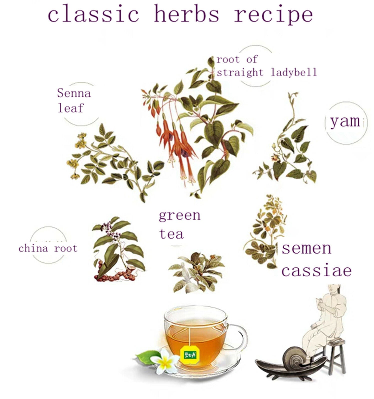 BESUNYEN DETOX TEA Bishengyuan Enteric Canal Cleaning Tea 60 Sachets Big Box