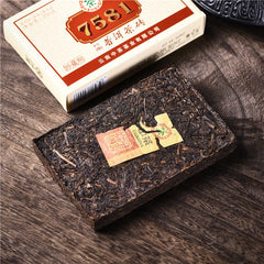 250g ZHONGCHA COFCO Classic Puer 7581 Ripe Puerh Brick Shu Cooked Pu'er Brick